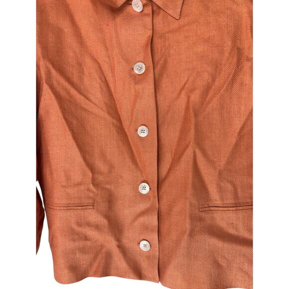 Orvis Blazer Women's Peach Plus Silk Office Work Career Business Classy Size 16 - Picture 5 of 12